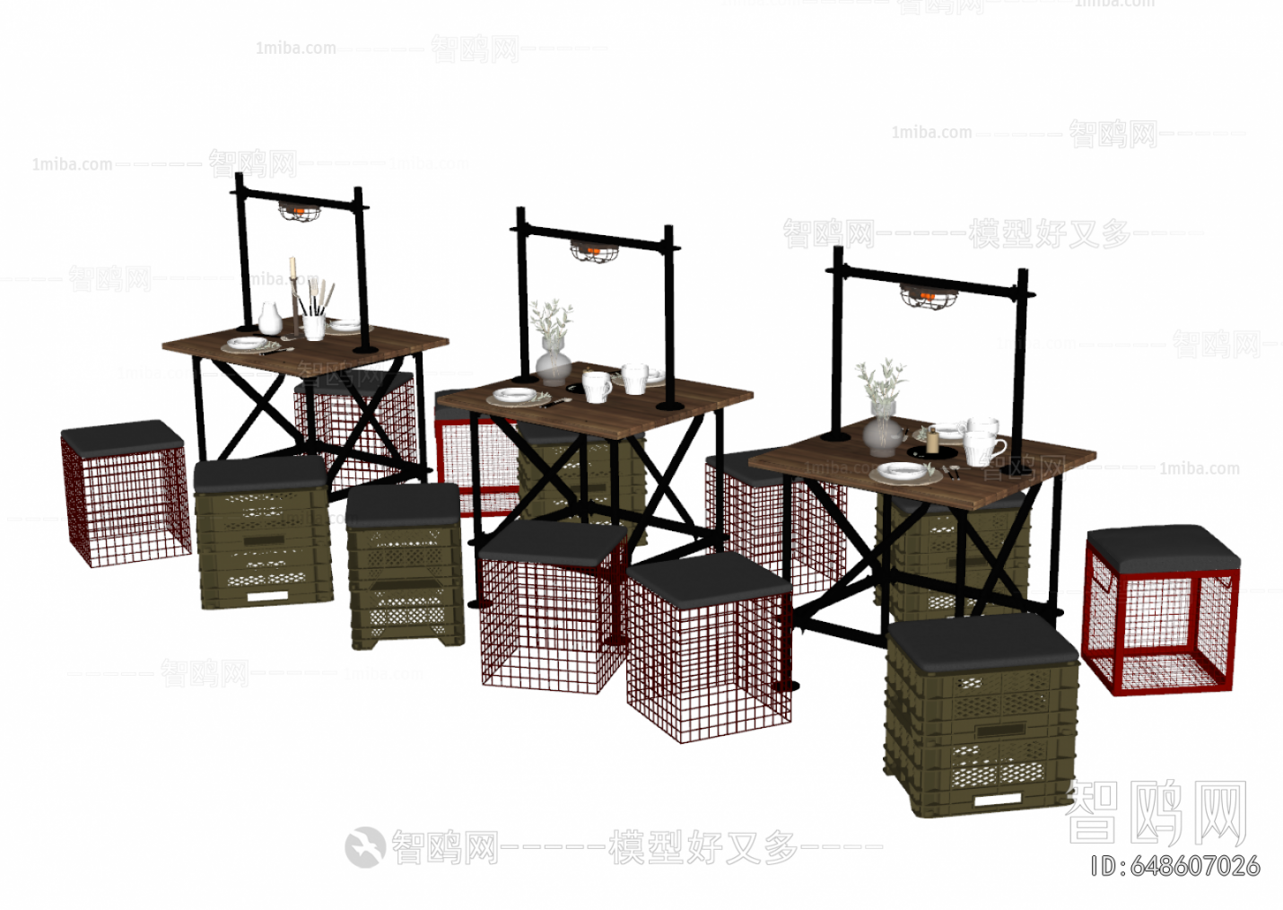 Industrial Style Dining Table And Chairs