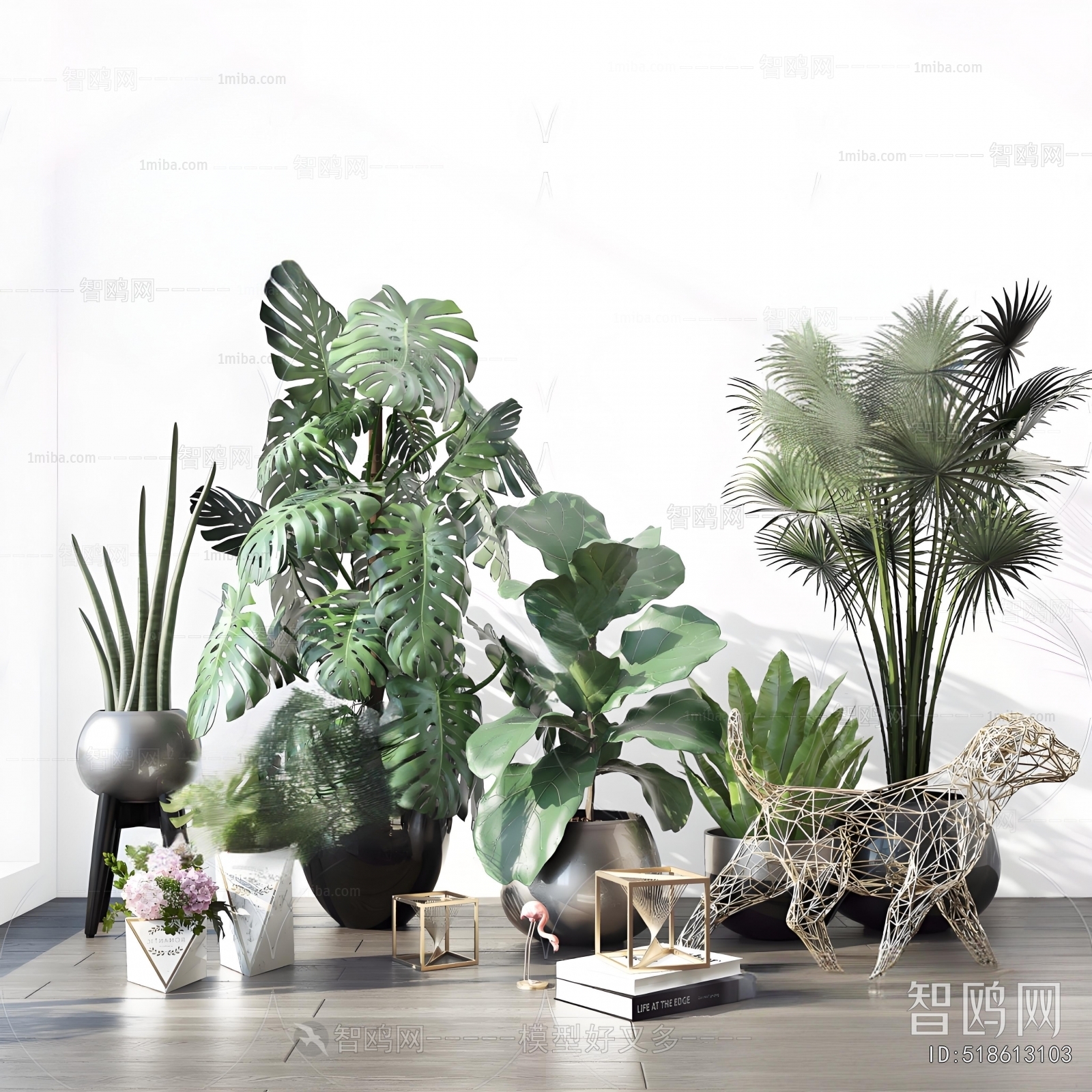 Modern Ground Green Plant Potted Plants