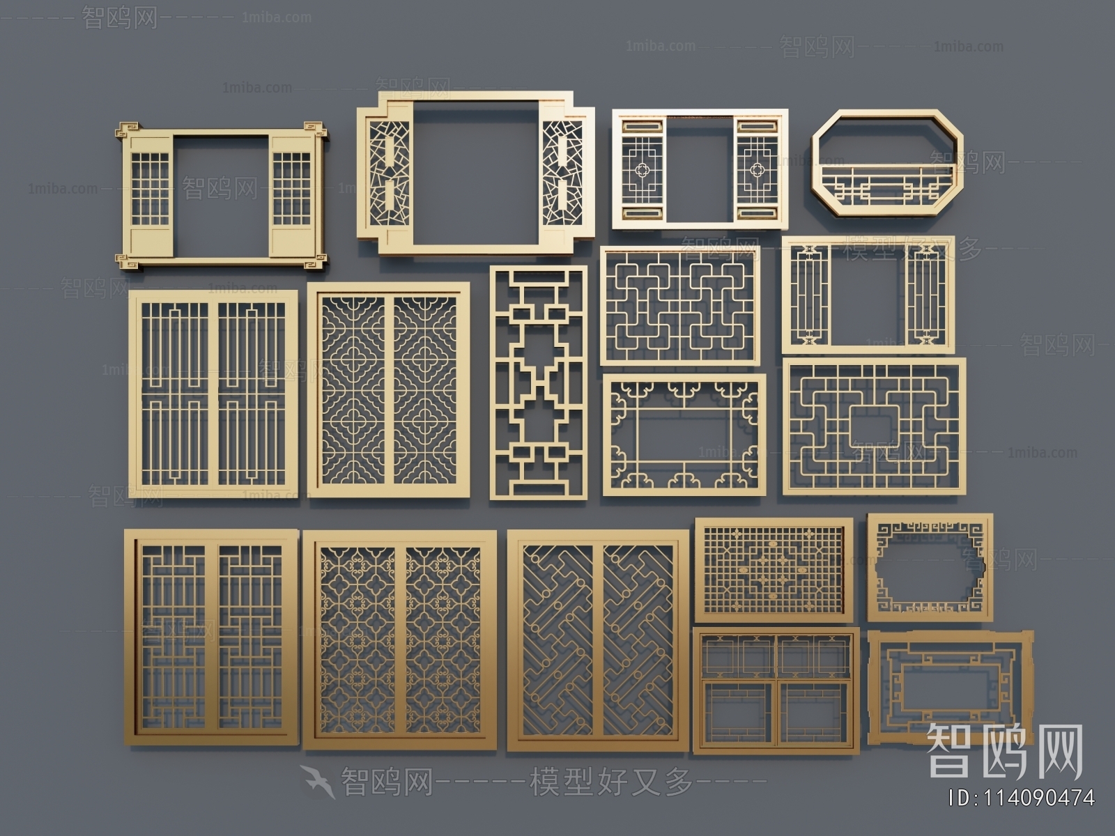 New Chinese Style Metal Screen Partition