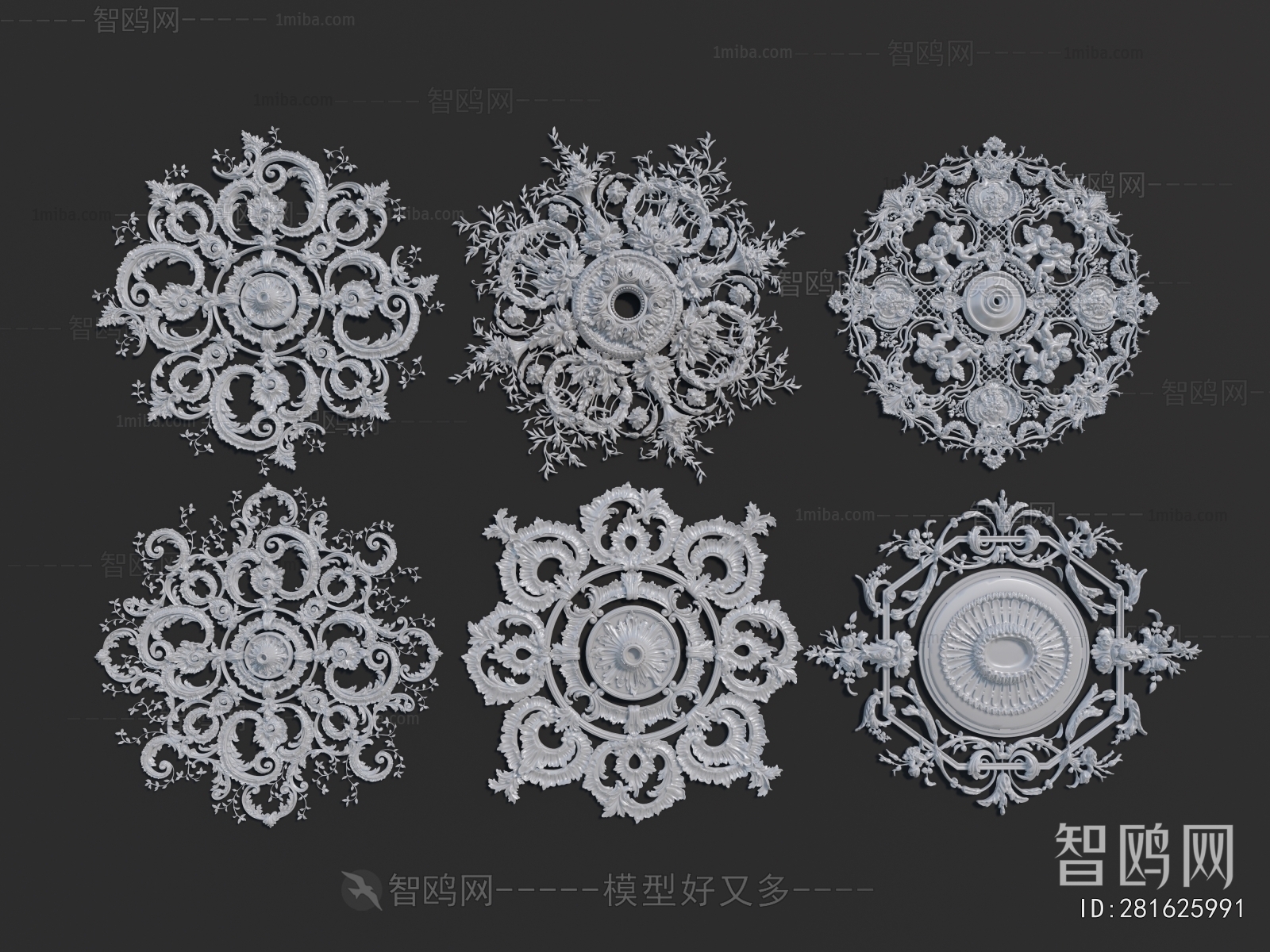 Simple European Style Plaster Carved Top Plate