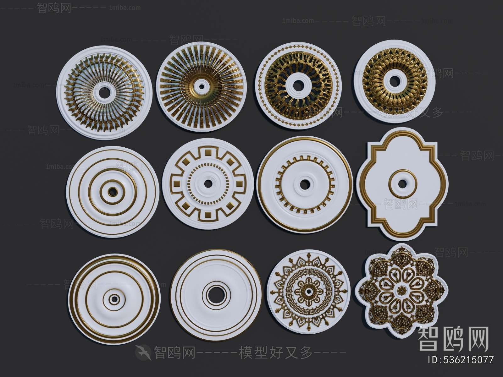 European Style Plaster Carved Top Plate