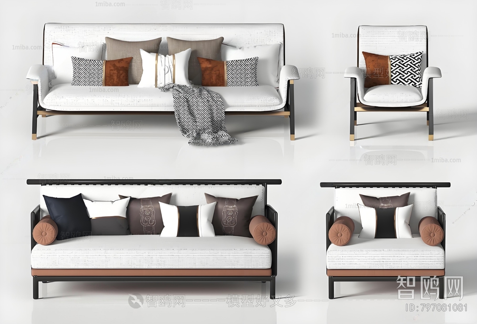 New Chinese Style Sofa Combination