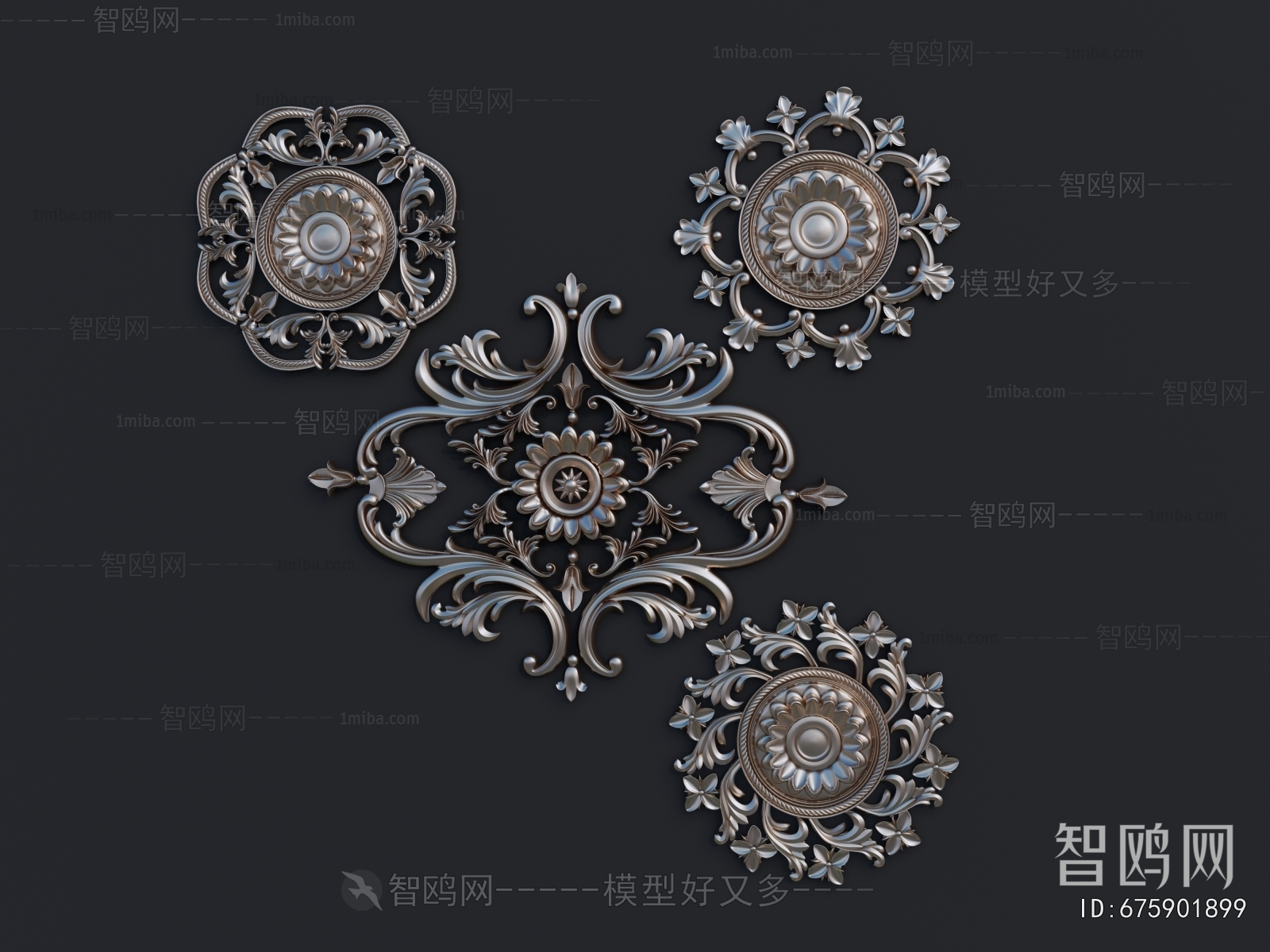 European Style Plaster Carved Top Plate