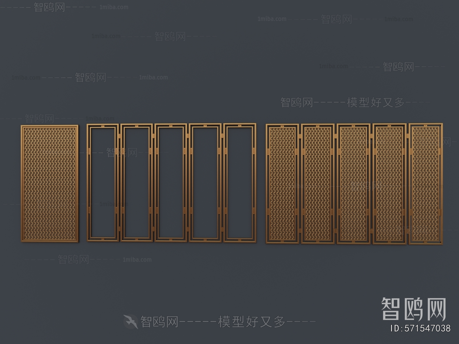New Chinese Style Metal Screen Partition