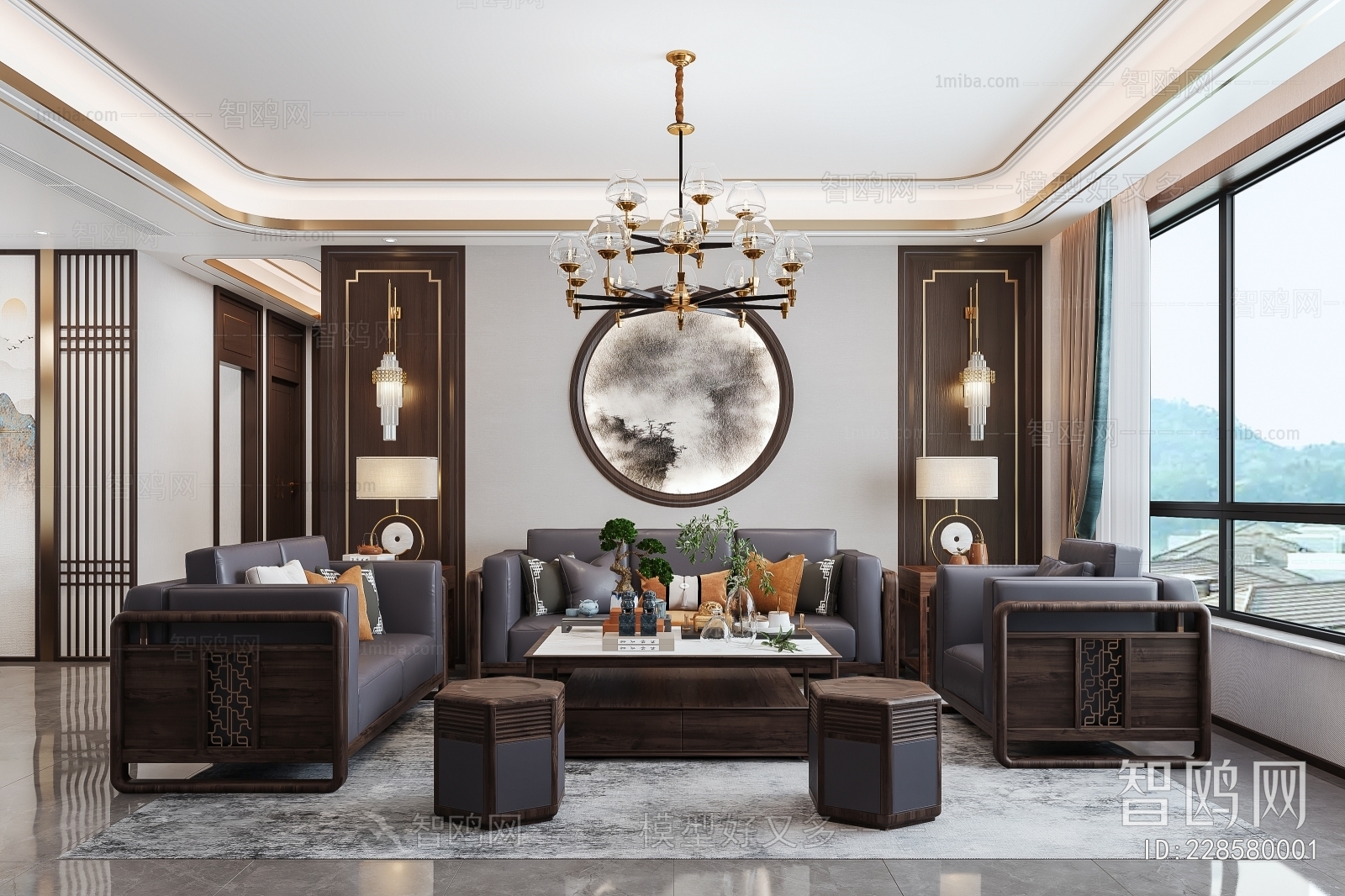 New Chinese Style A Living Room