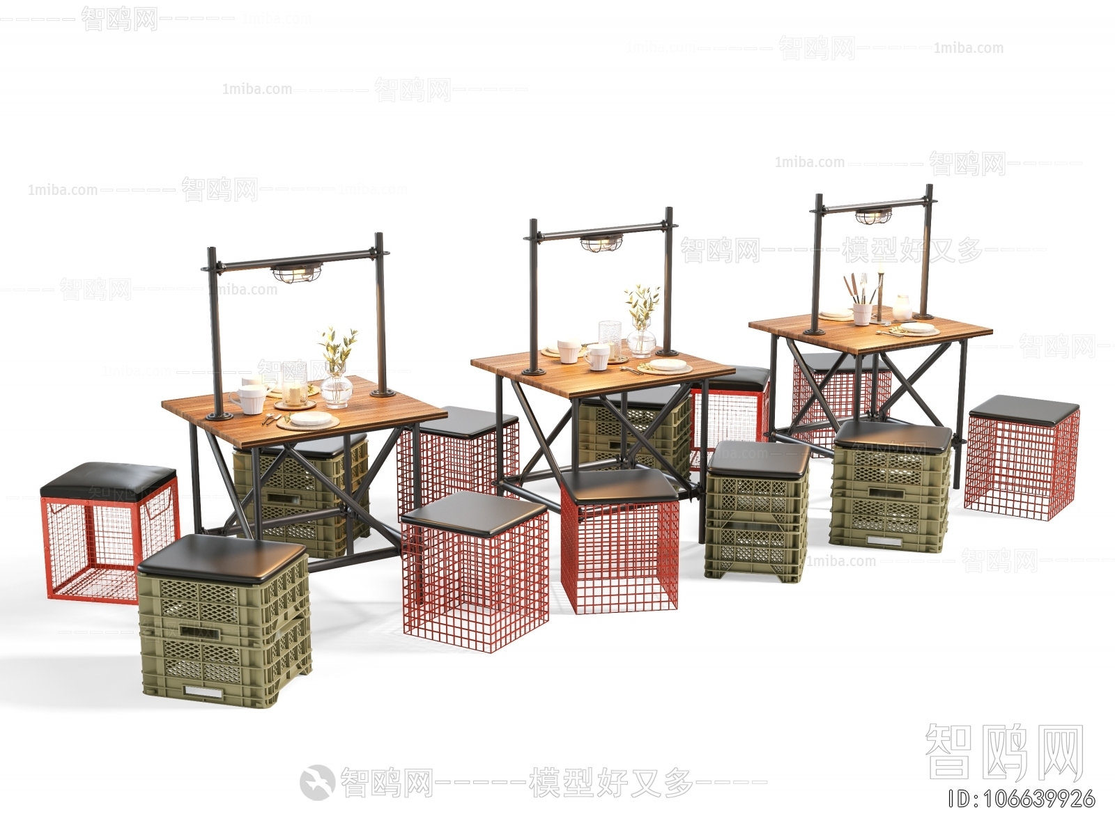 Industrial Style Dining Table And Chairs