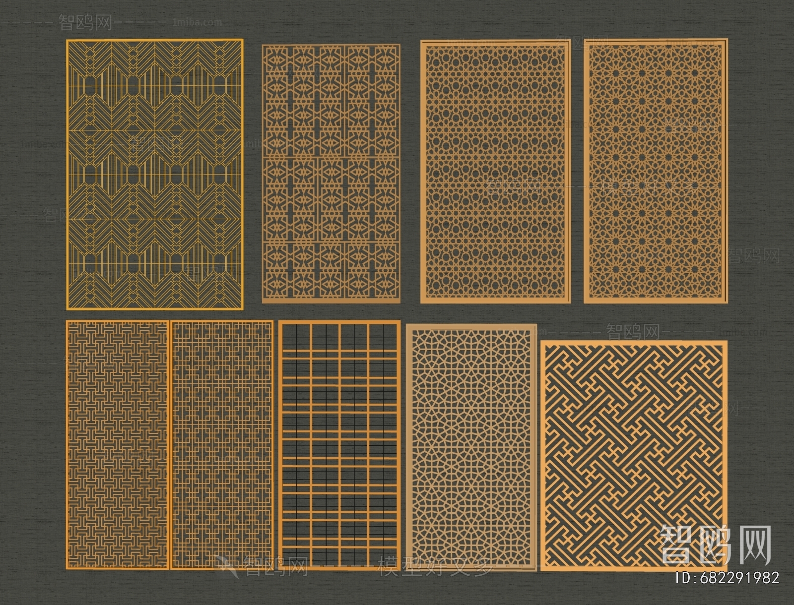 New Chinese Style Metal Screen Partition