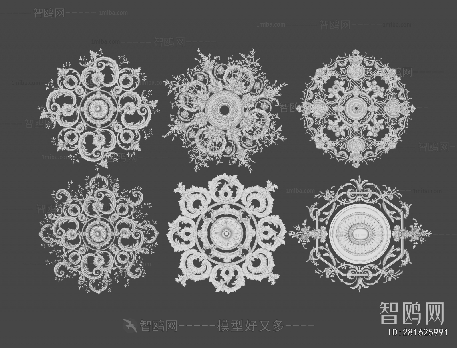 Simple European Style Plaster Carved Top Plate