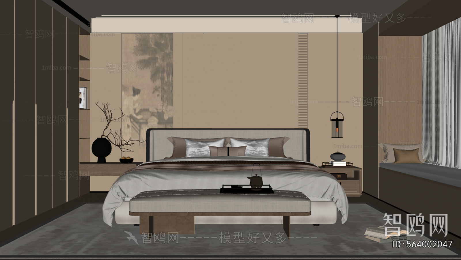 New Chinese Style Bedroom