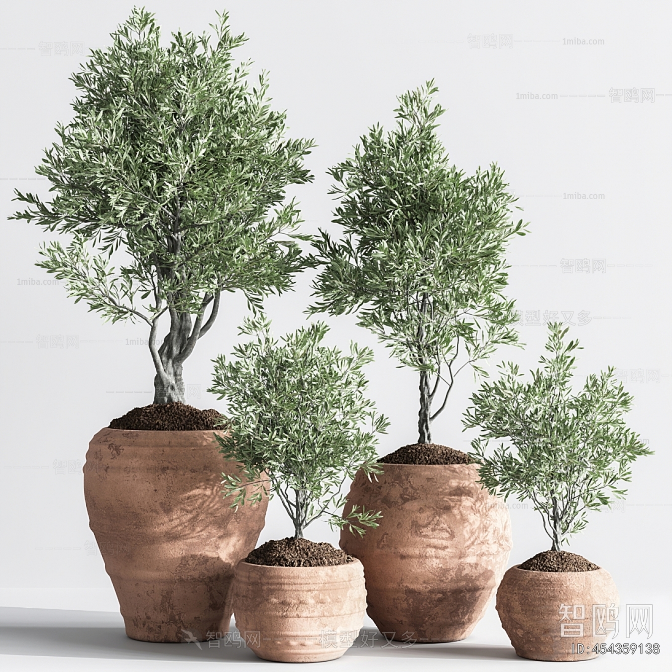 Modern Ground Green Plant Potted Plants