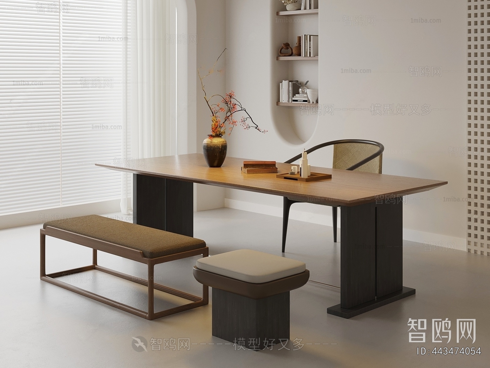 New Chinese Style Computer Desk And Chair