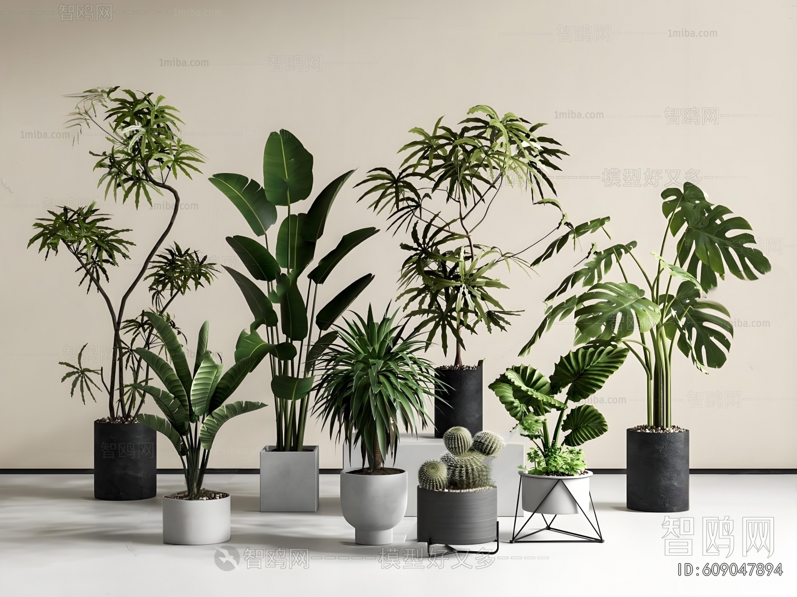 Modern Ground Green Plant Potted Plants