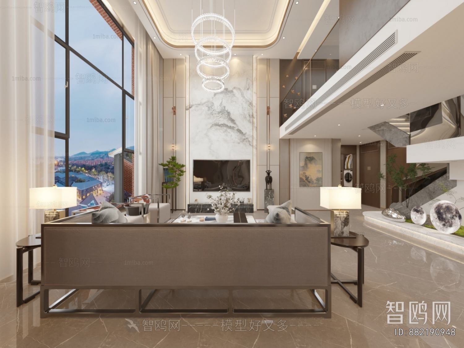 New Chinese Style A Living Room