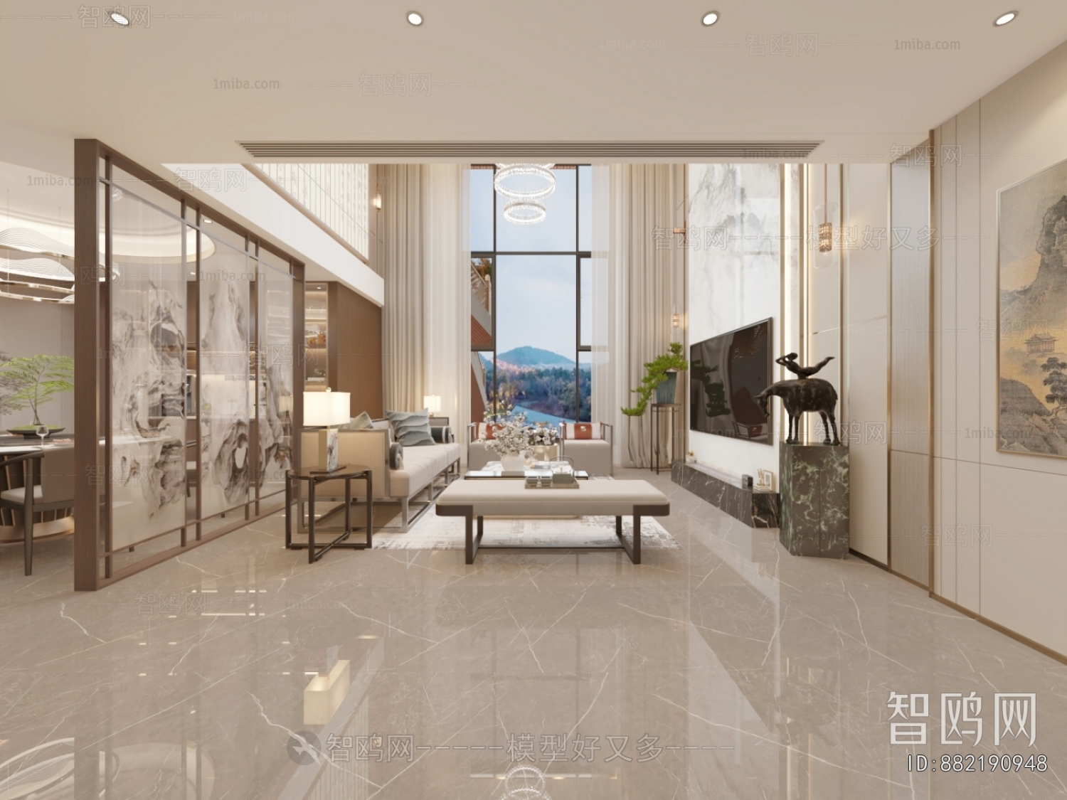 New Chinese Style A Living Room