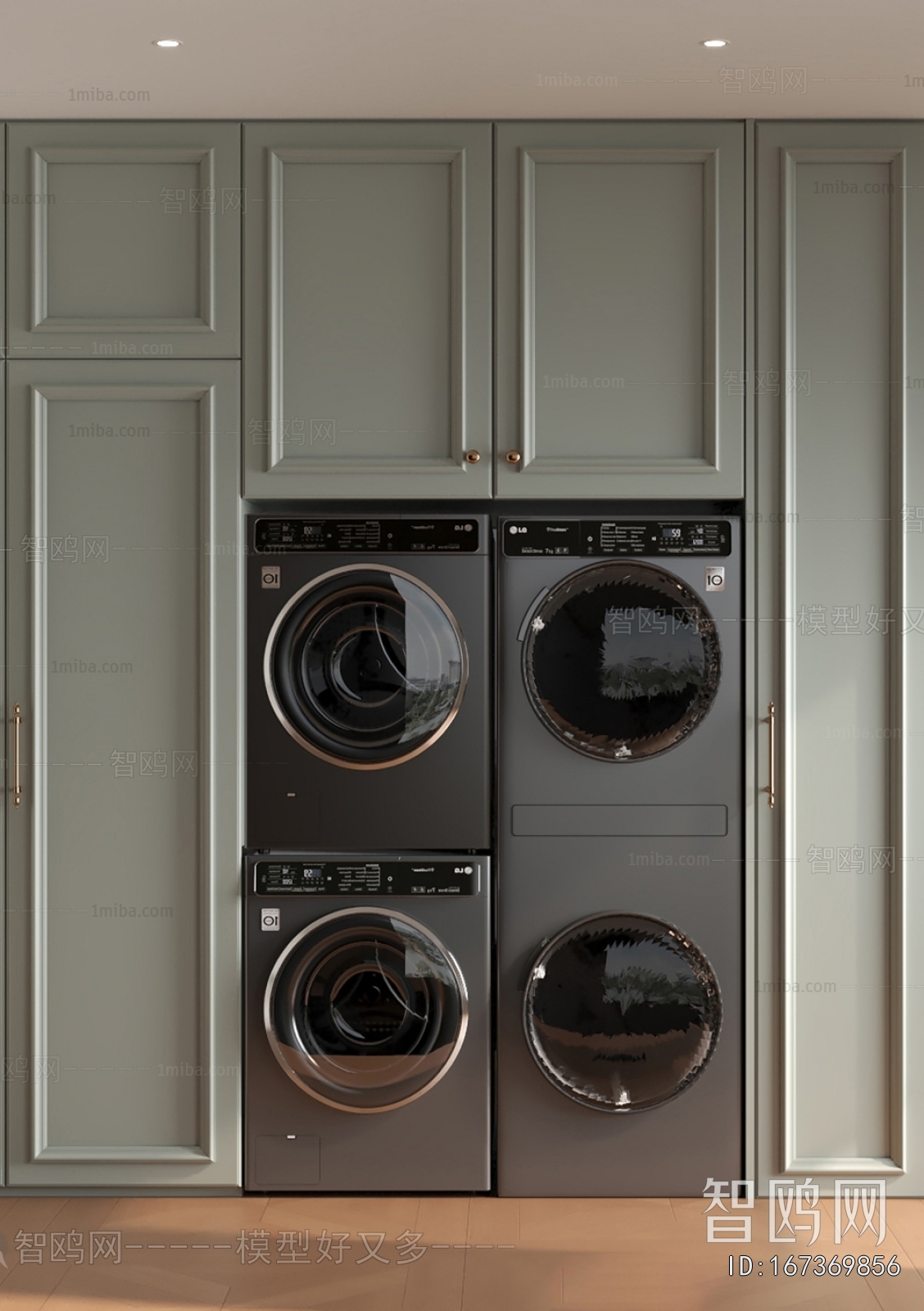 Simple European Style Laundry Cabinet