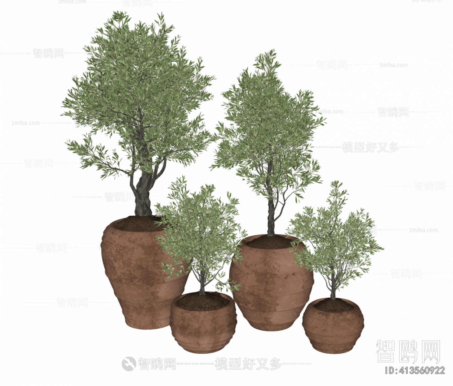 Modern Ground Green Plant Potted Plants