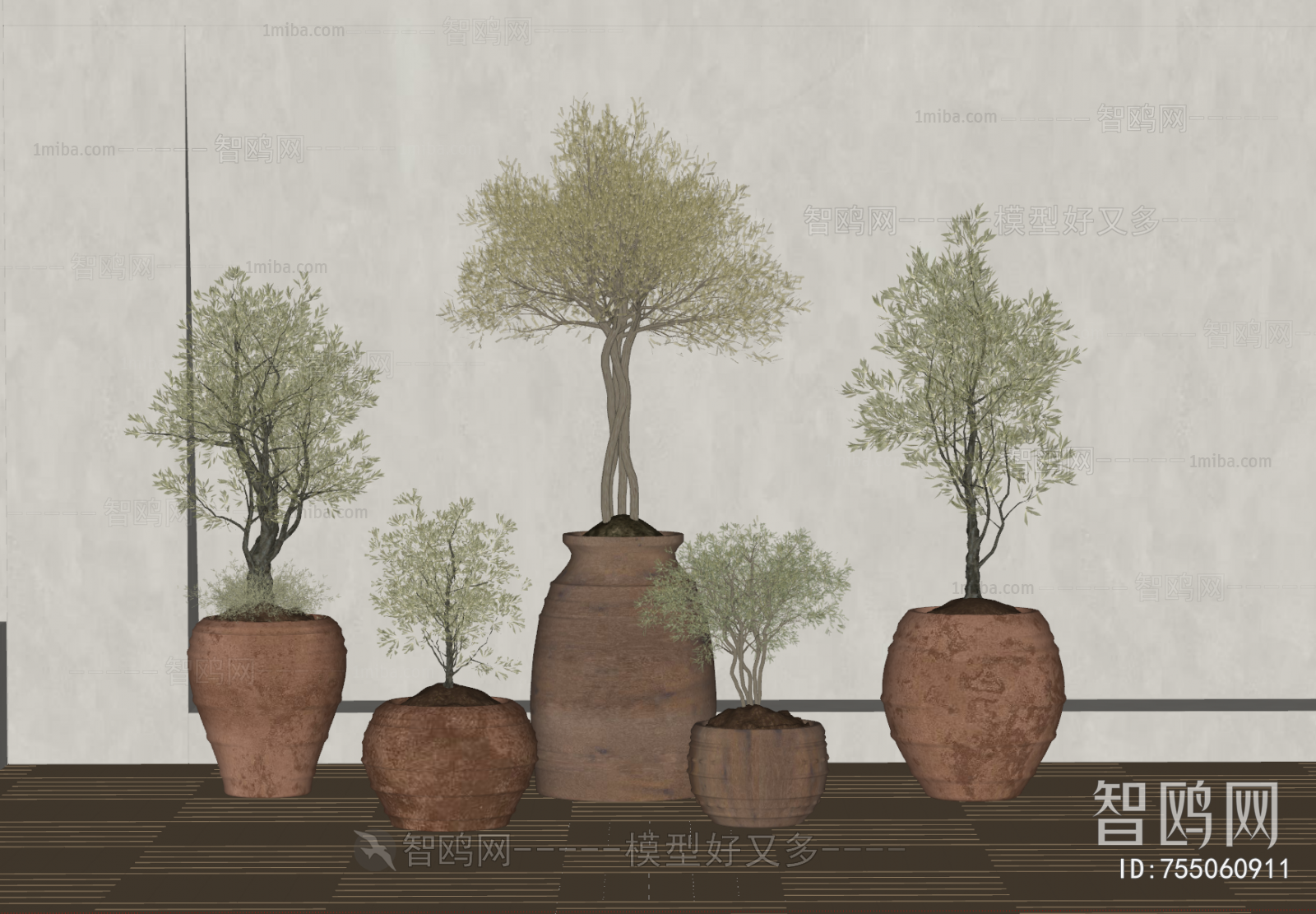 Wabi-sabi Style Ground Green Plant Potted Plants