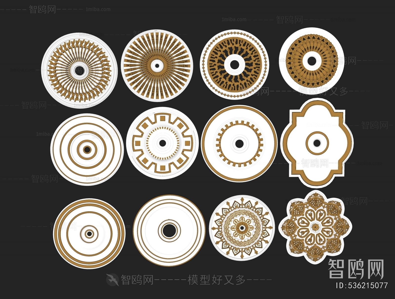 European Style Plaster Carved Top Plate