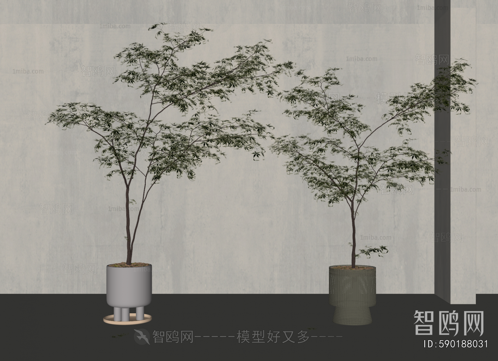 Modern Ground Green Plant Potted Plants