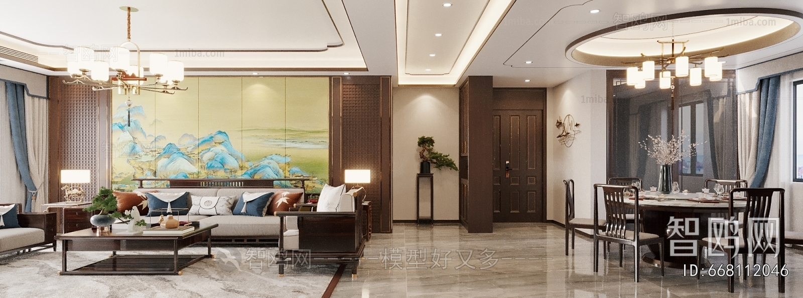 New Chinese Style A Living Room