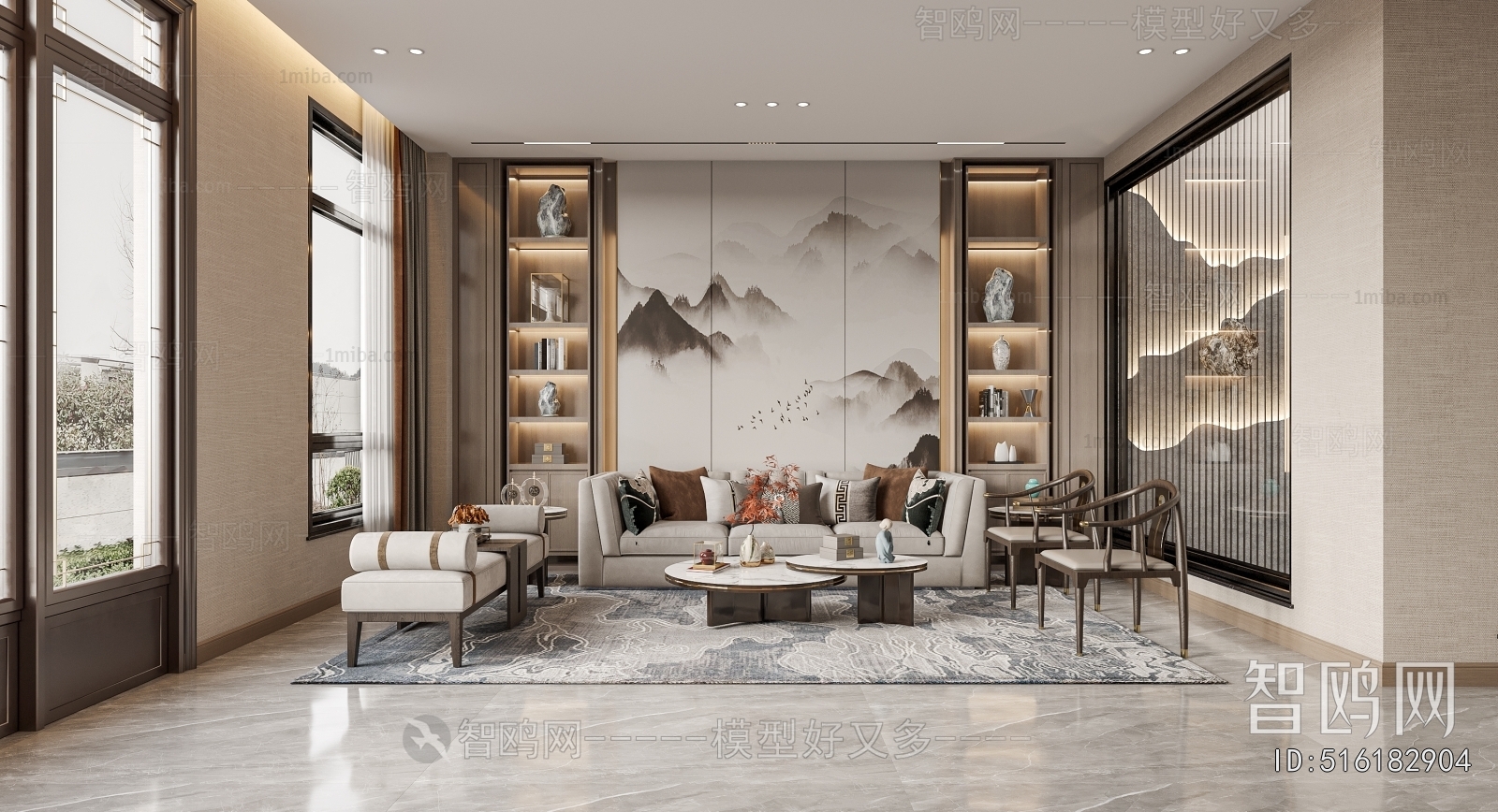 New Chinese Style A Living Room