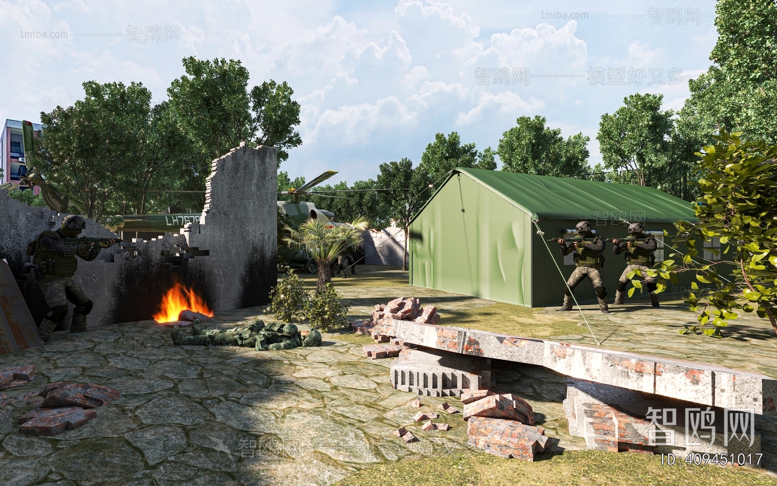 Modern Architectural Bird's-eye View Planning