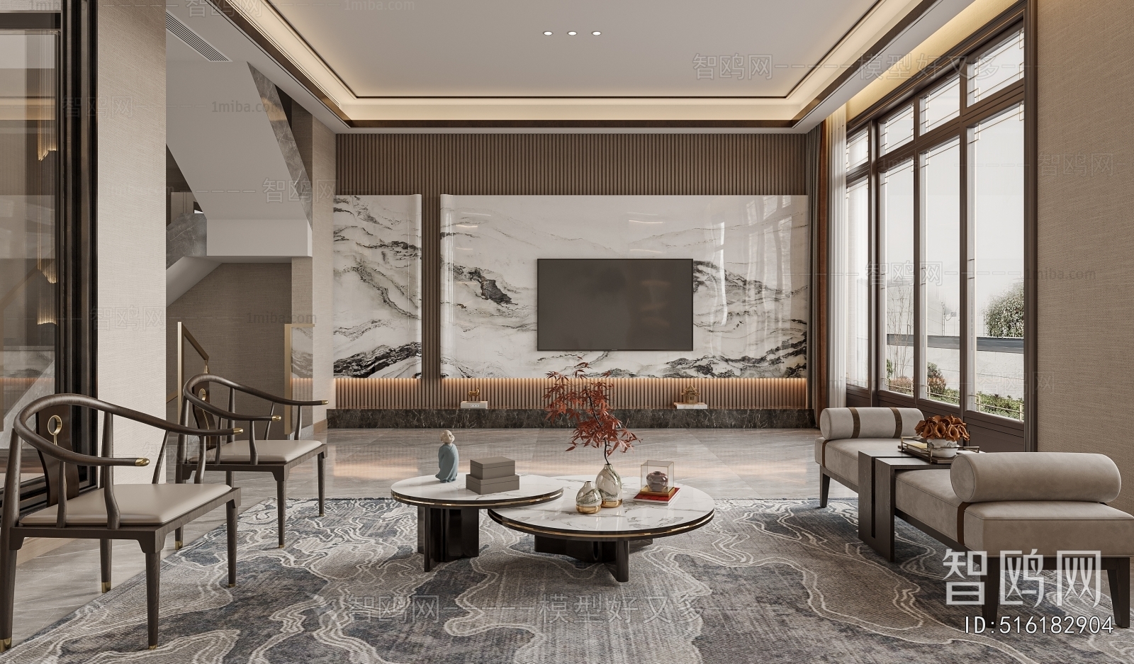 New Chinese Style A Living Room