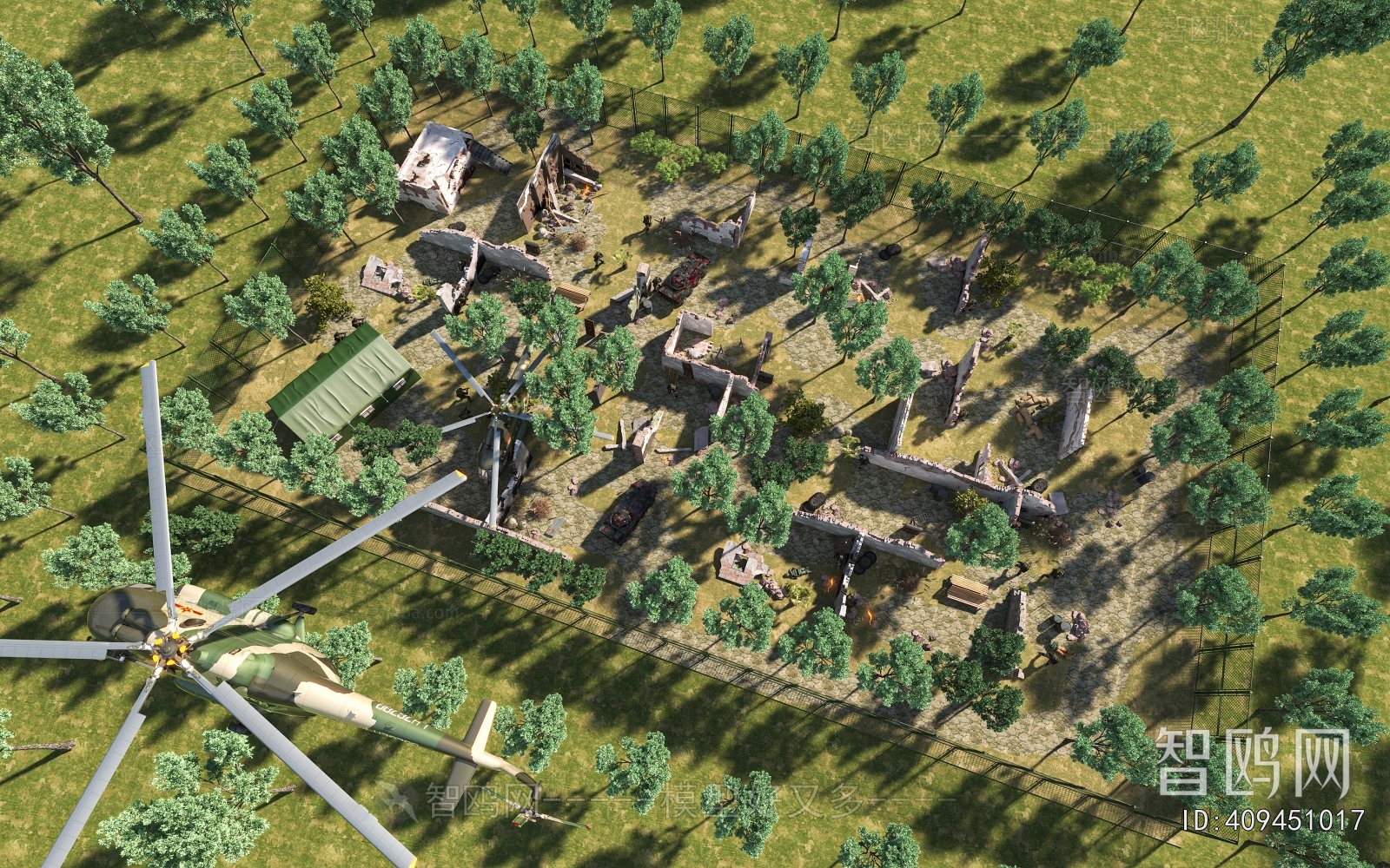 Modern Architectural Bird's-eye View Planning