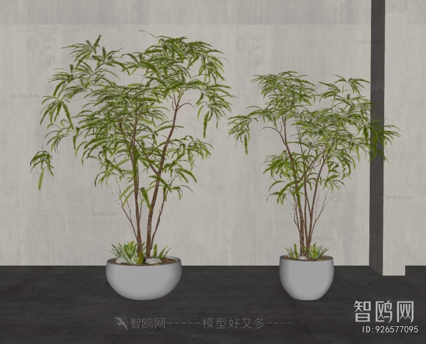 Modern Ground Green Plant Potted Plants