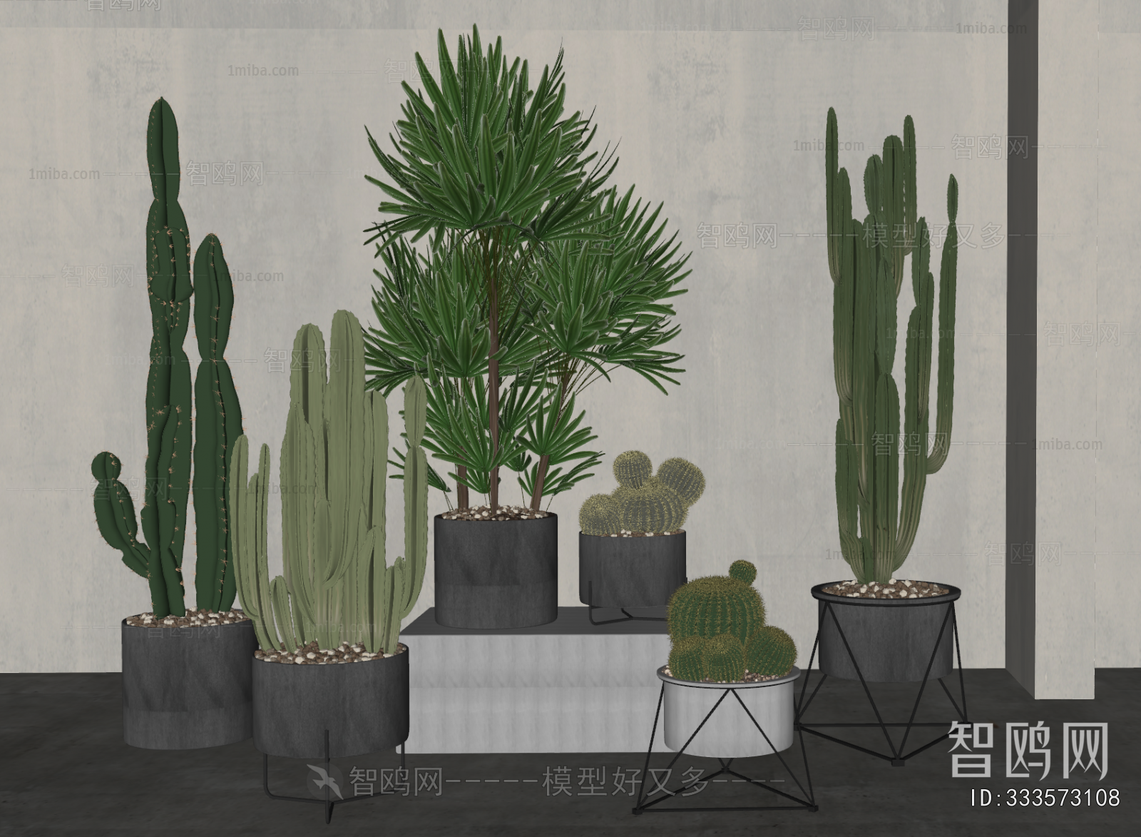 Modern Ground Green Plant Potted Plants