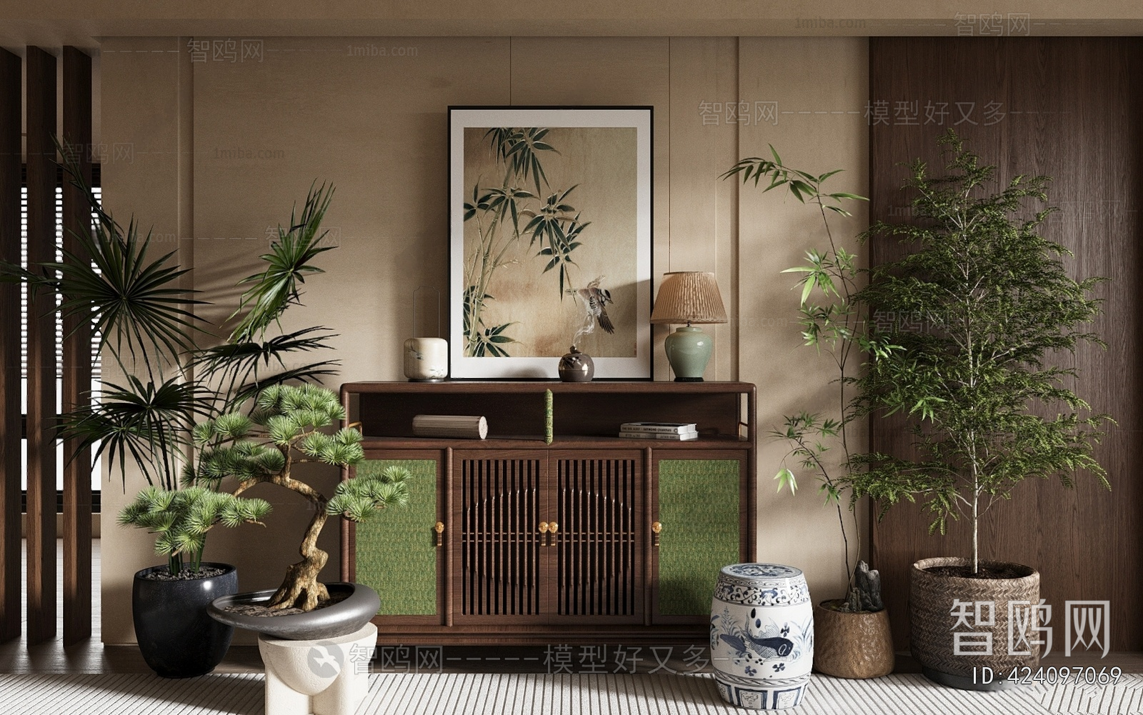 New Chinese Style Entrance Cabinet