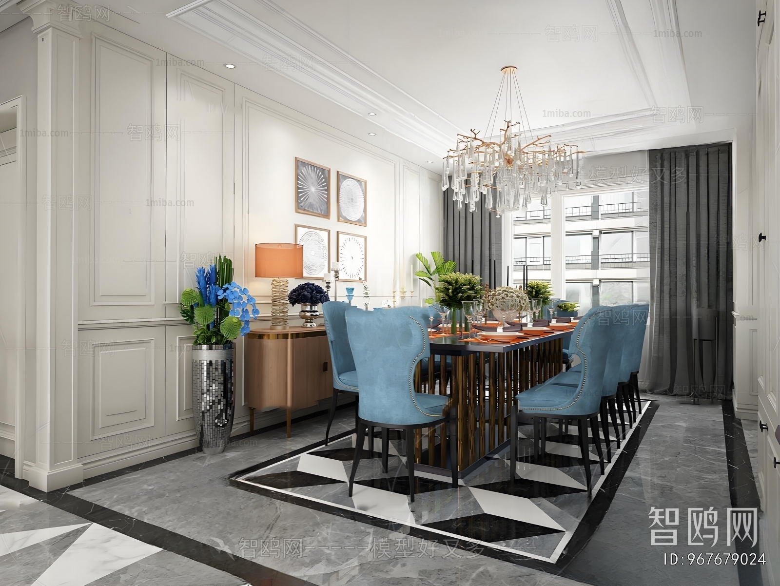 Simple European Style Dining Room