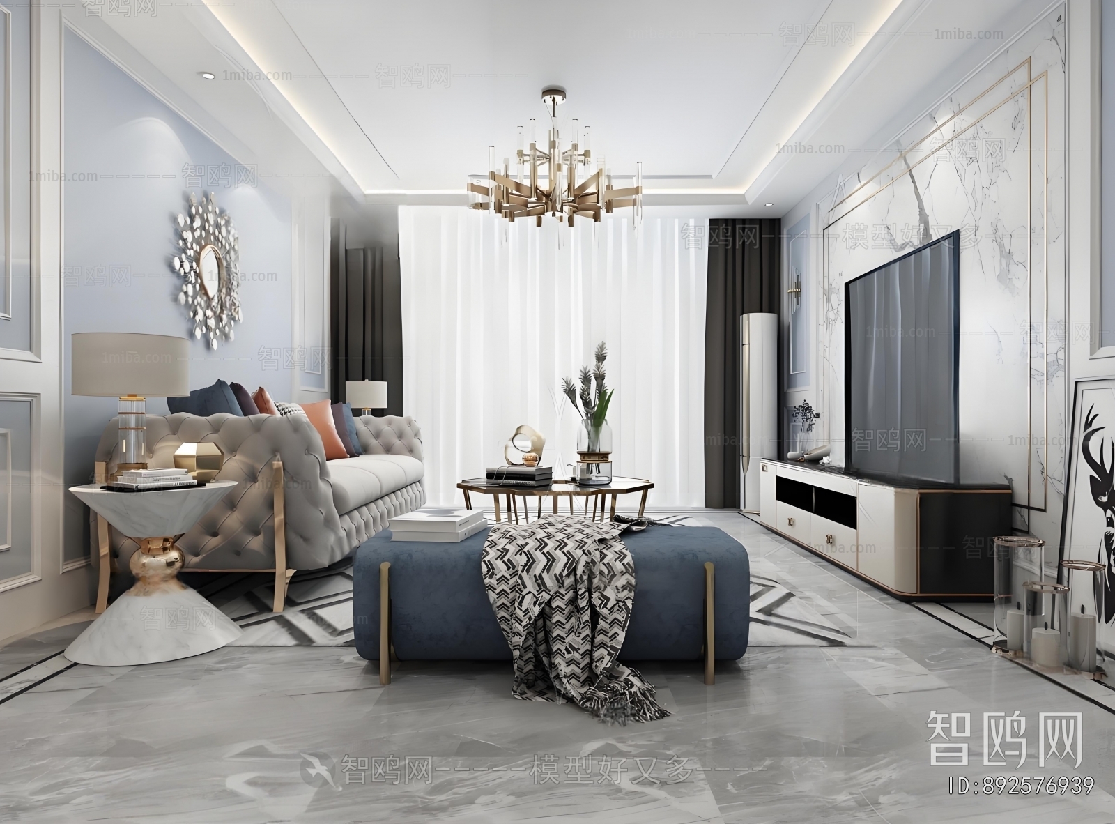 Simple European Style A Living Room