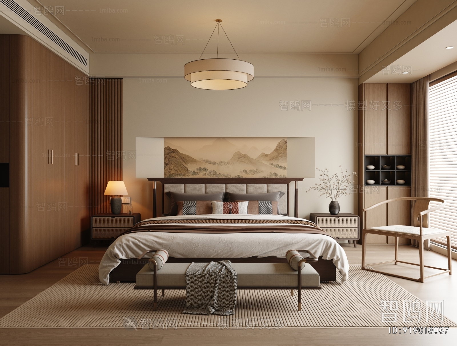 New Chinese Style Bedroom