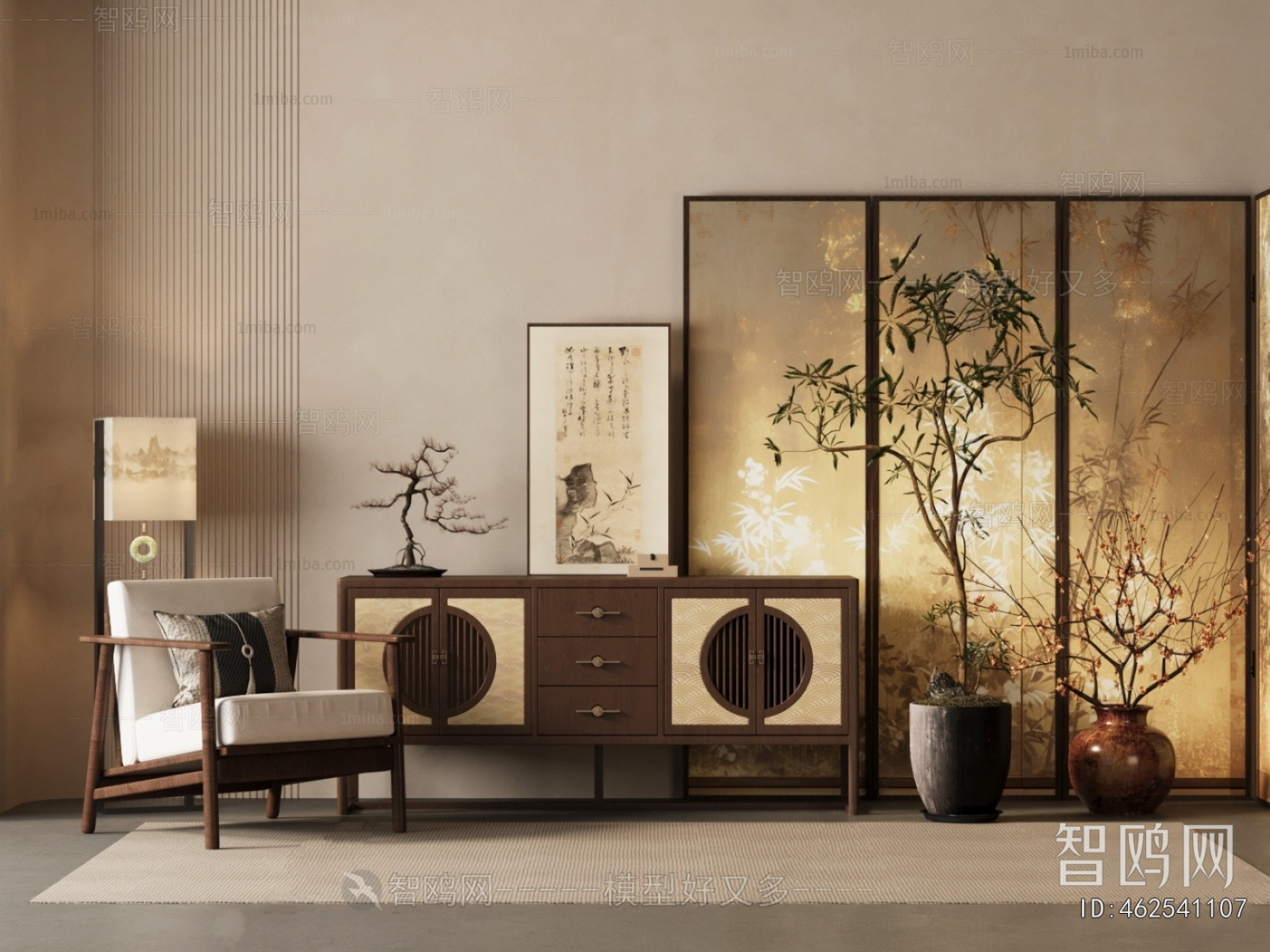 New Chinese Style Entrance Cabinet