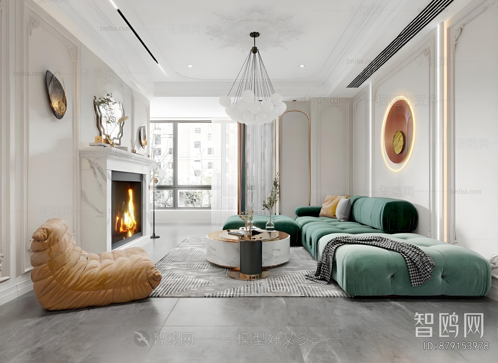 Simple European Style A Living Room