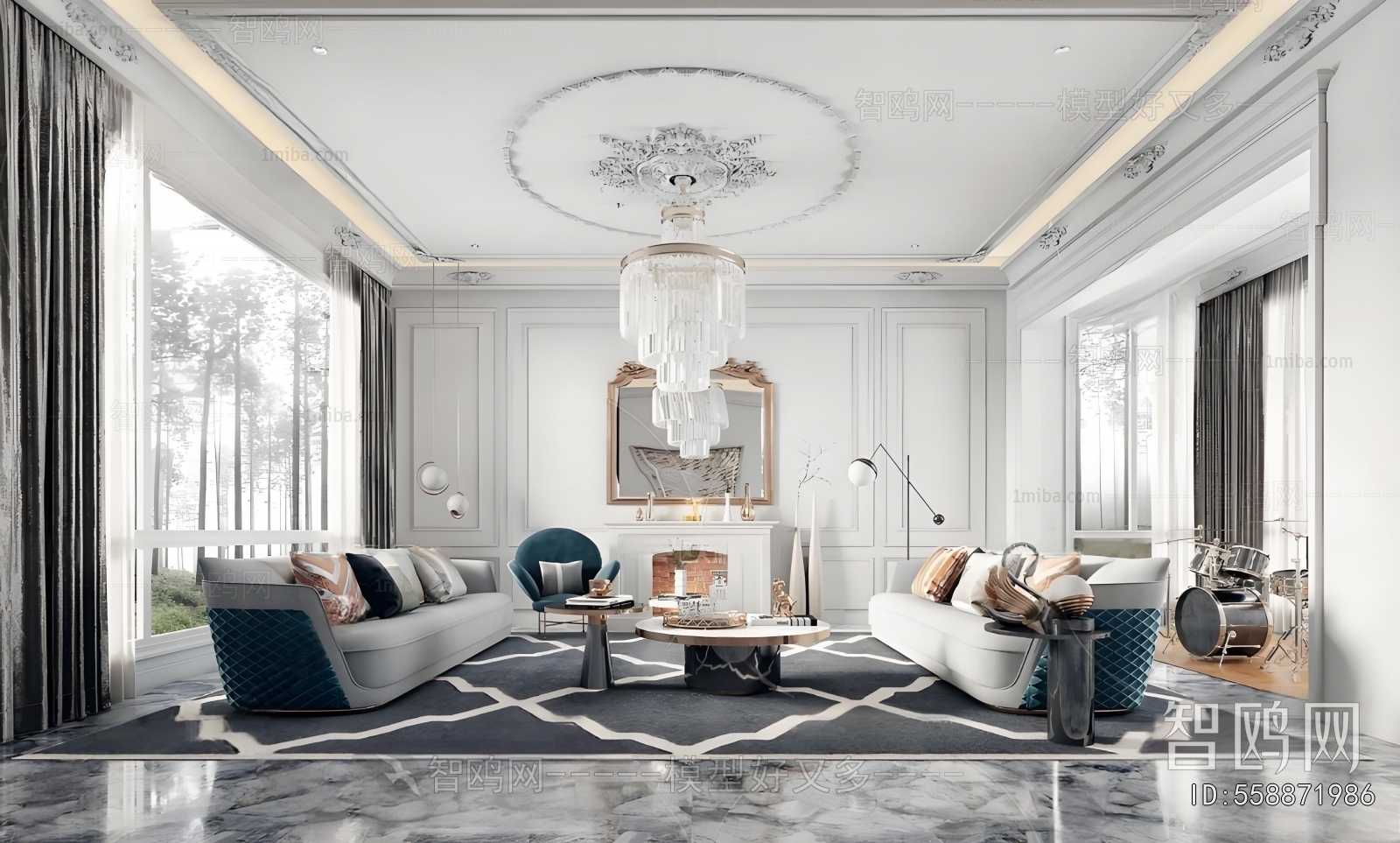 Simple European Style A Living Room