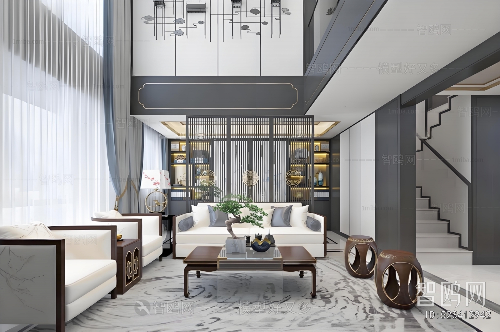 New Chinese Style A Living Room