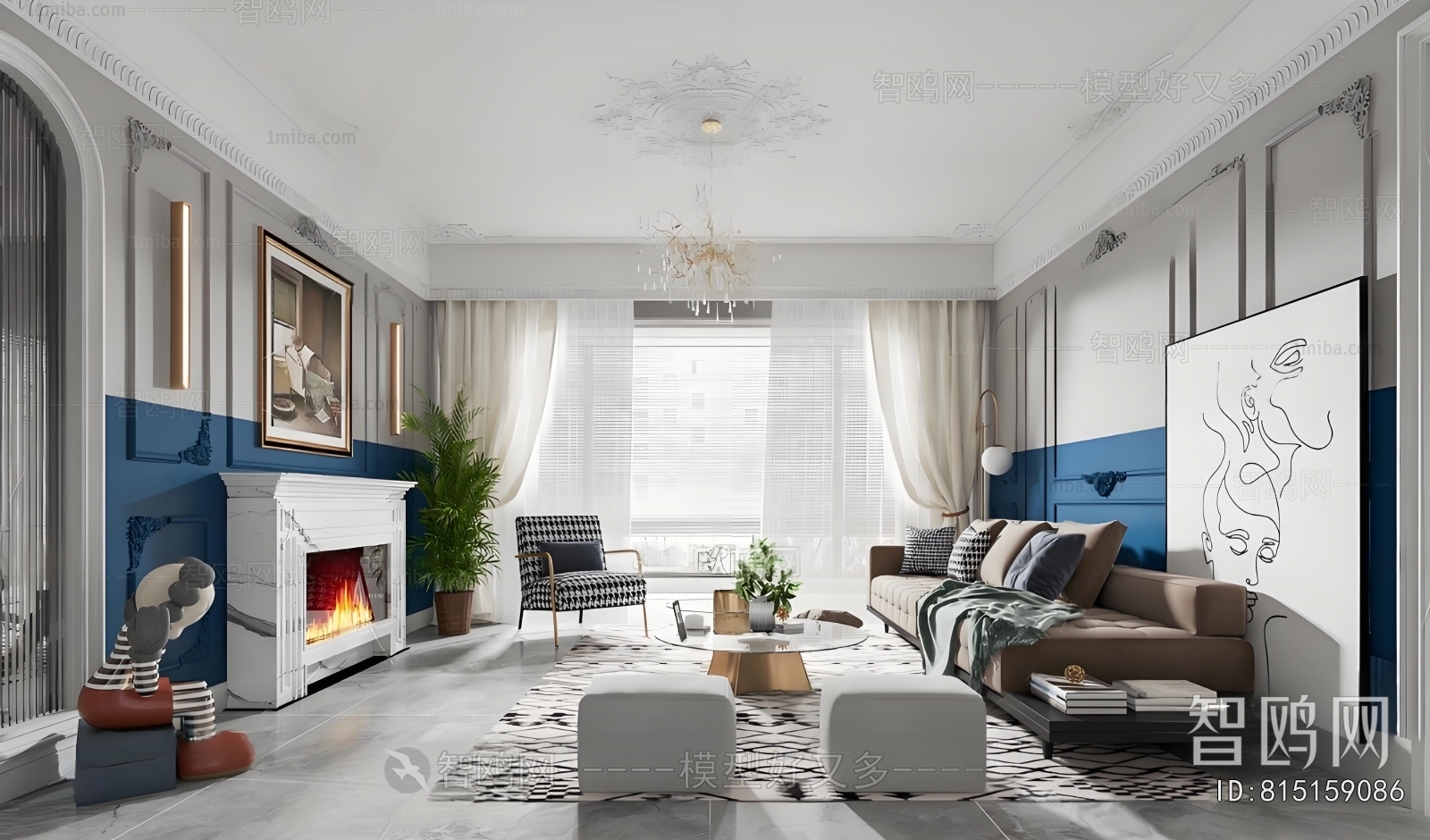 Simple European Style A Living Room