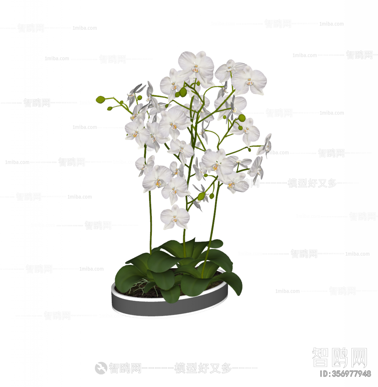 Modern Potted Green Plant