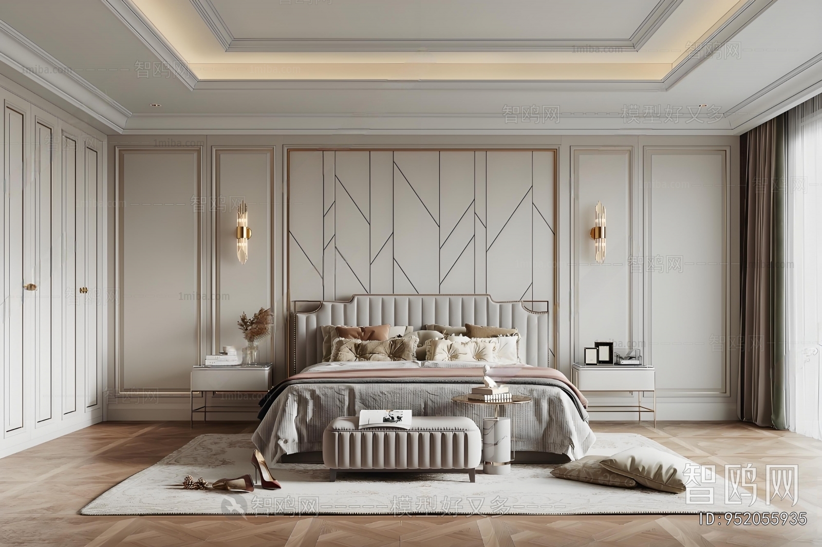Simple European Style Bedroom