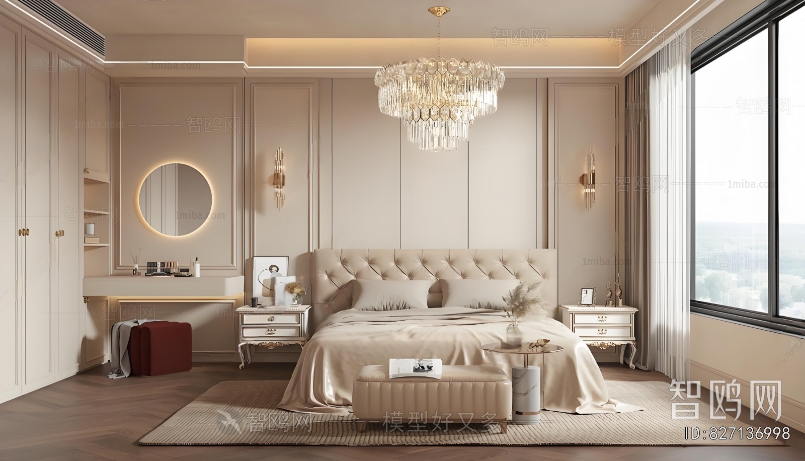 Simple European Style Bedroom