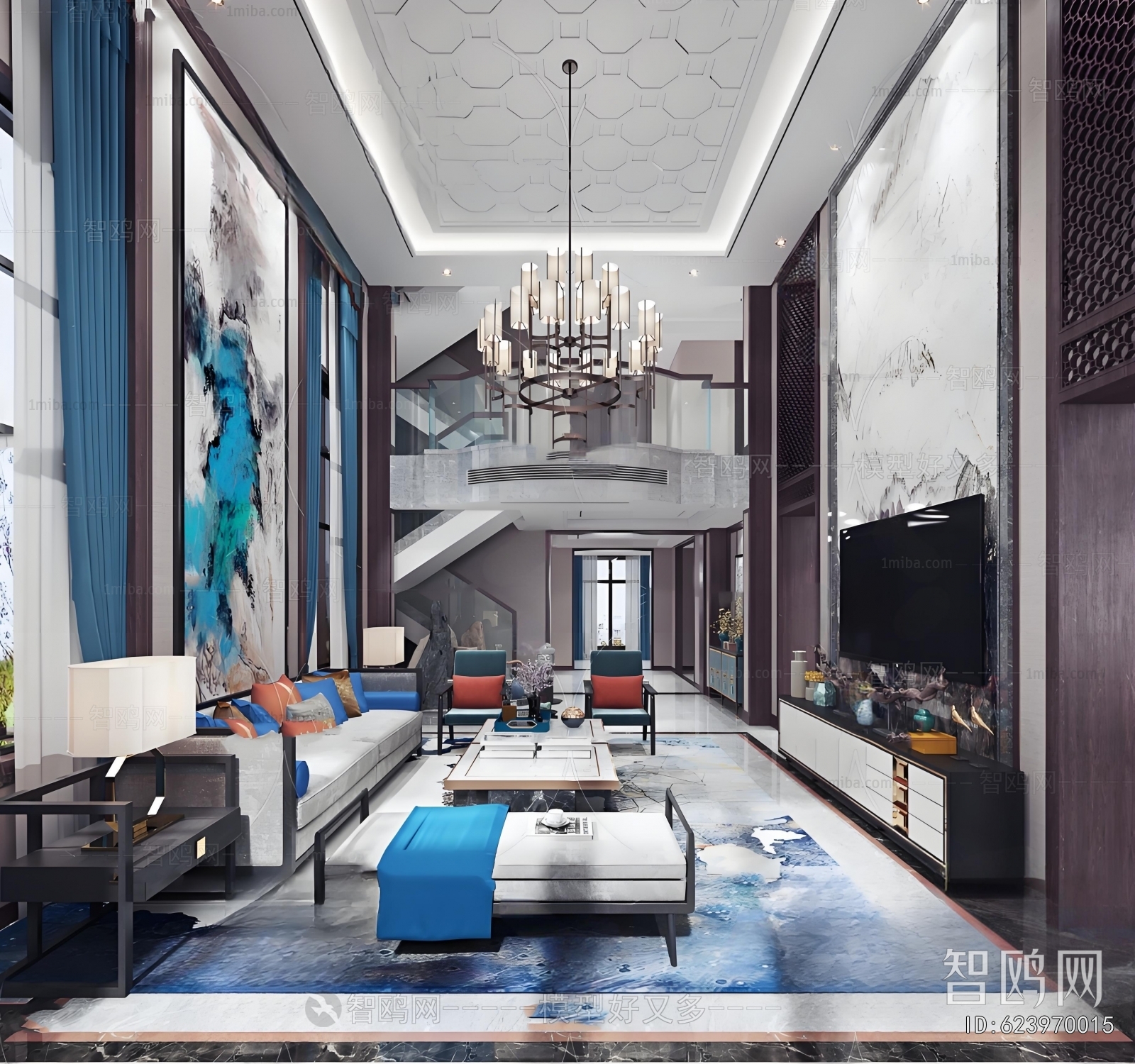 New Chinese Style A Living Room