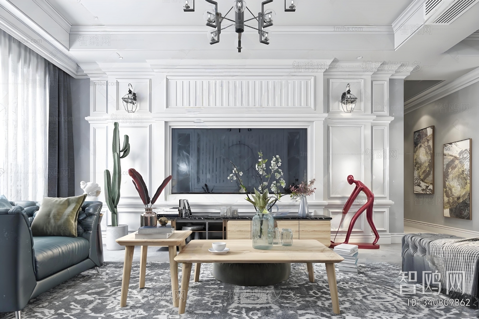 Simple European Style A Living Room