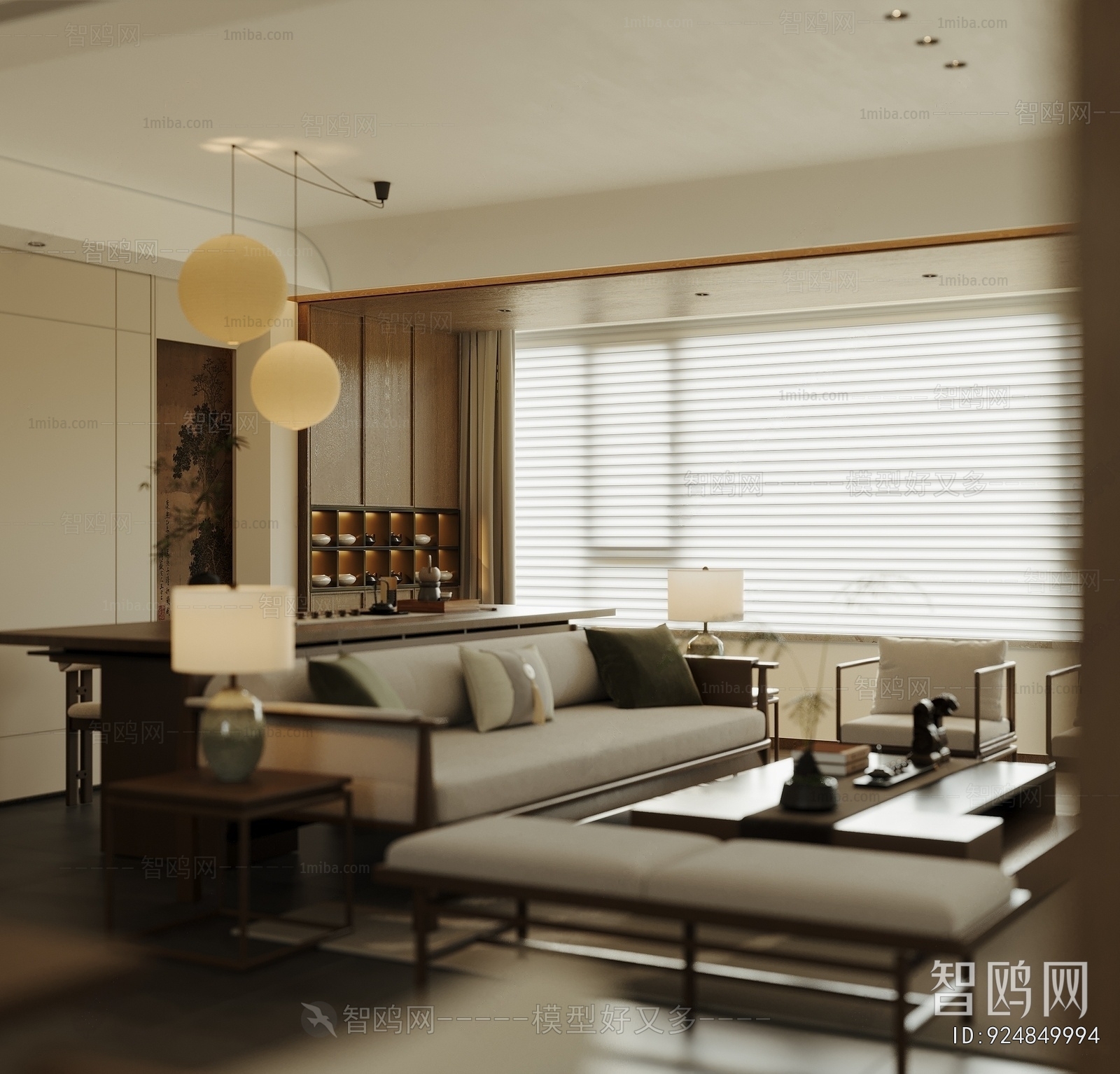 New Chinese Style A Living Room