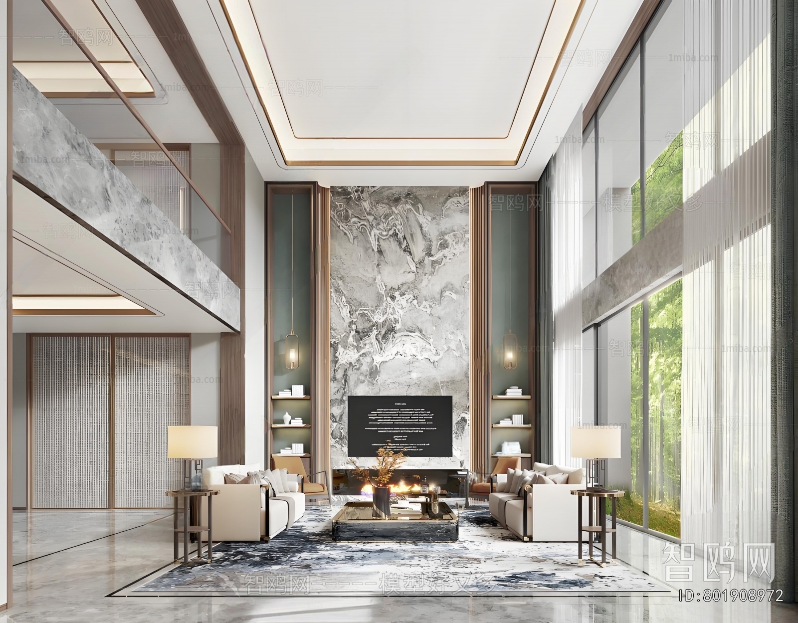 New Chinese Style A Living Room