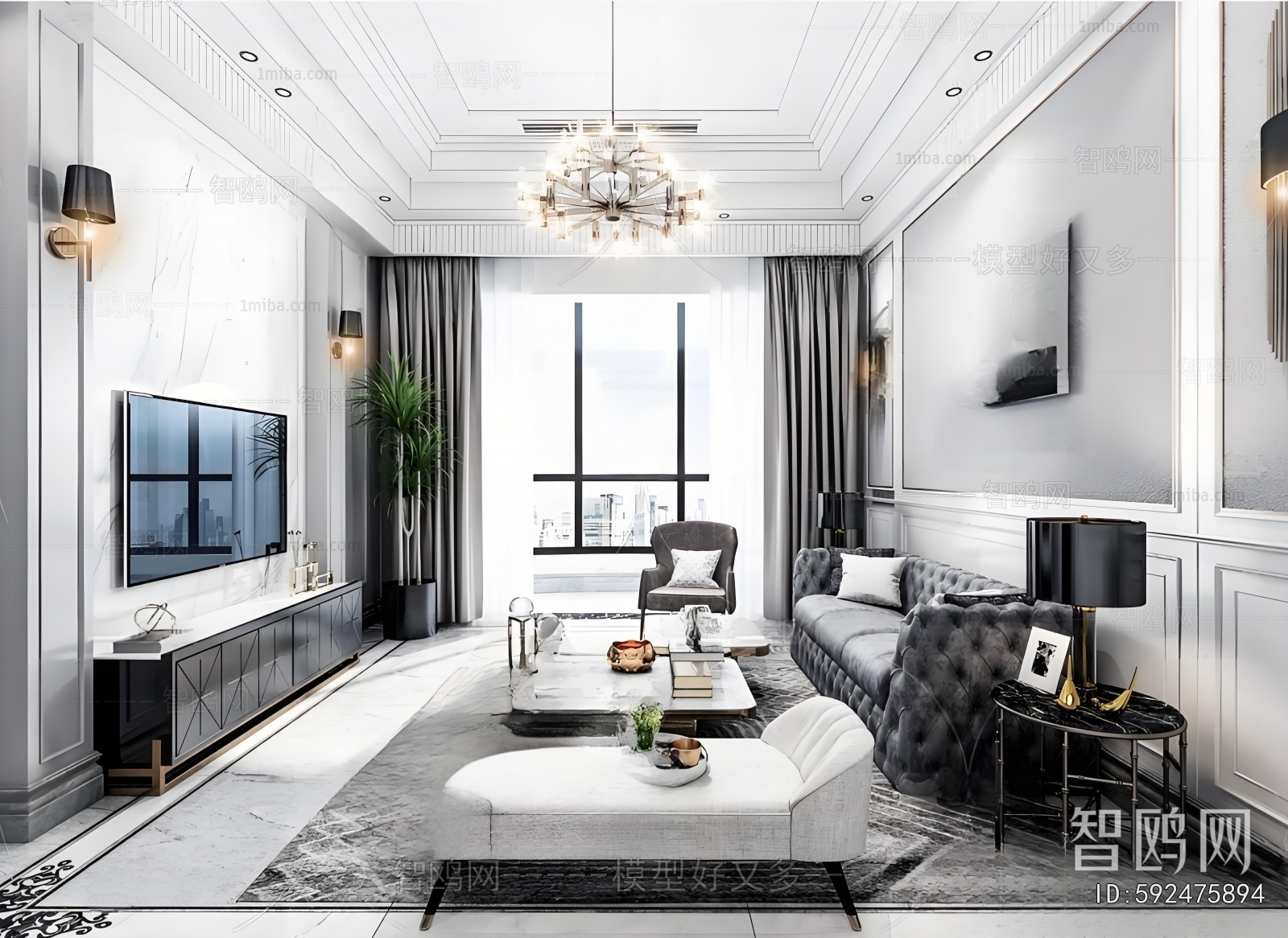 Simple European Style A Living Room