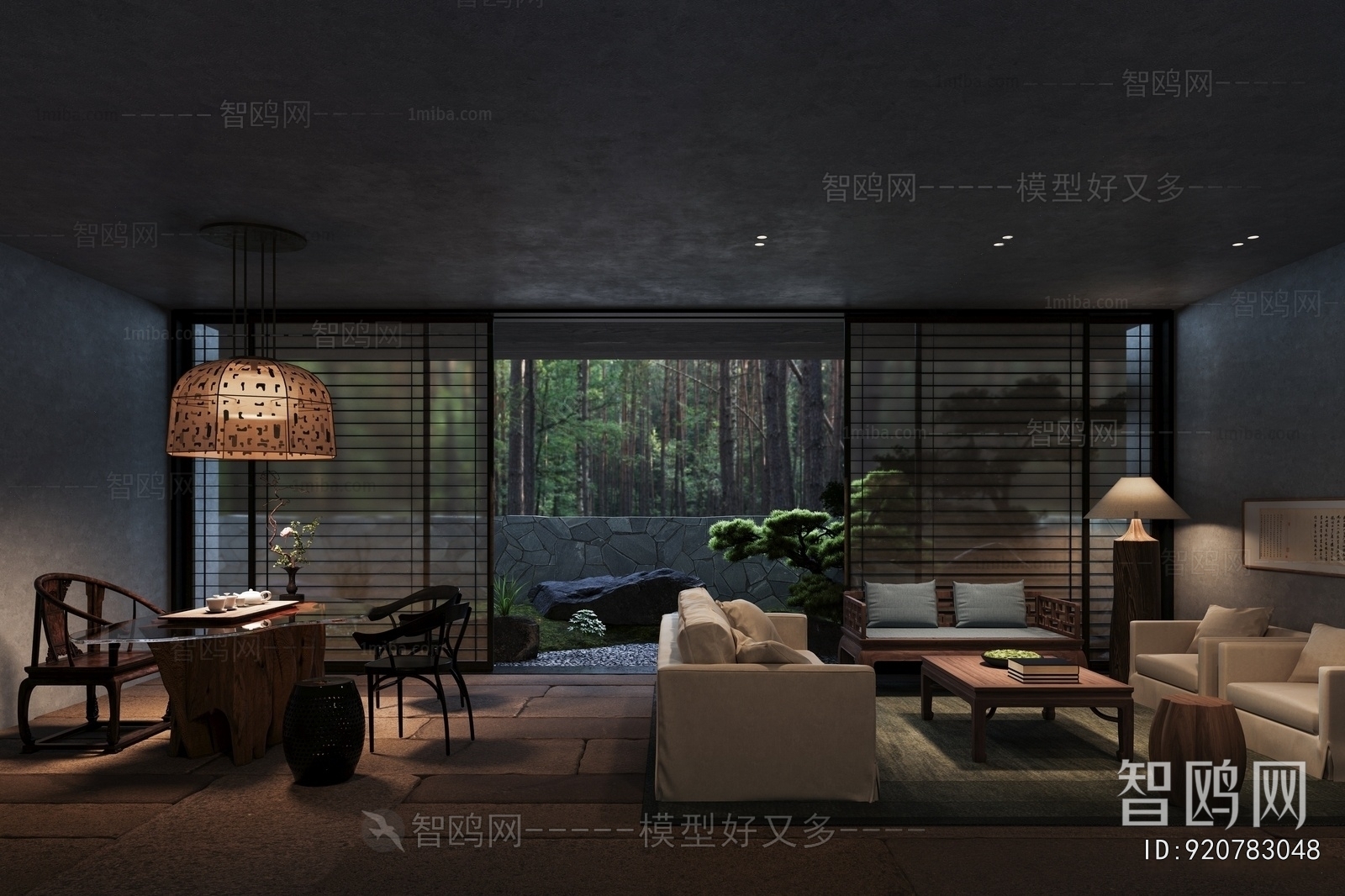 New Chinese Style A Living Room