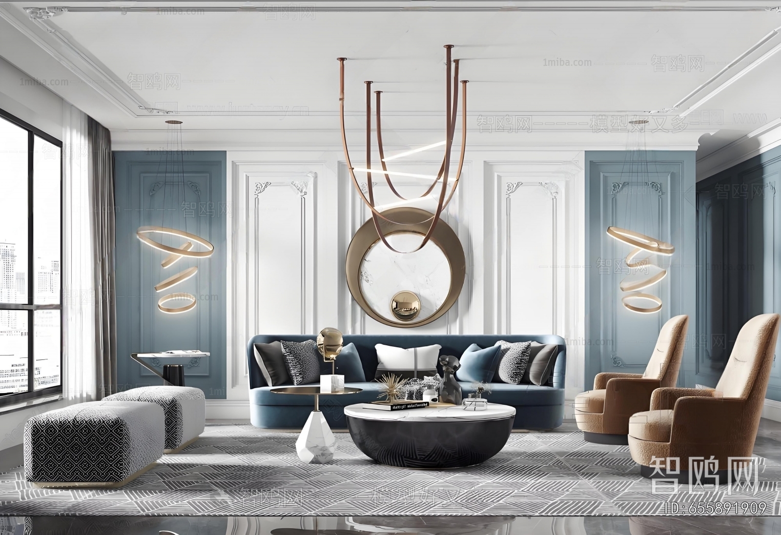 Simple European Style A Living Room