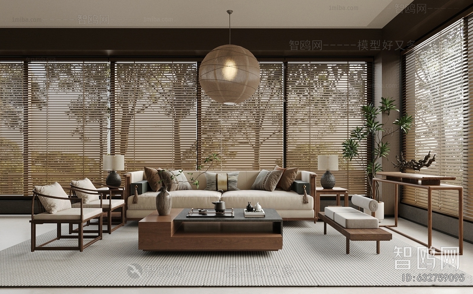 New Chinese Style A Living Room